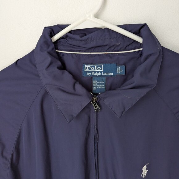 Polo by Ralph Lauren Men's Navy Zippered Windbreaker Jacket, Large - Picture 3 of 3